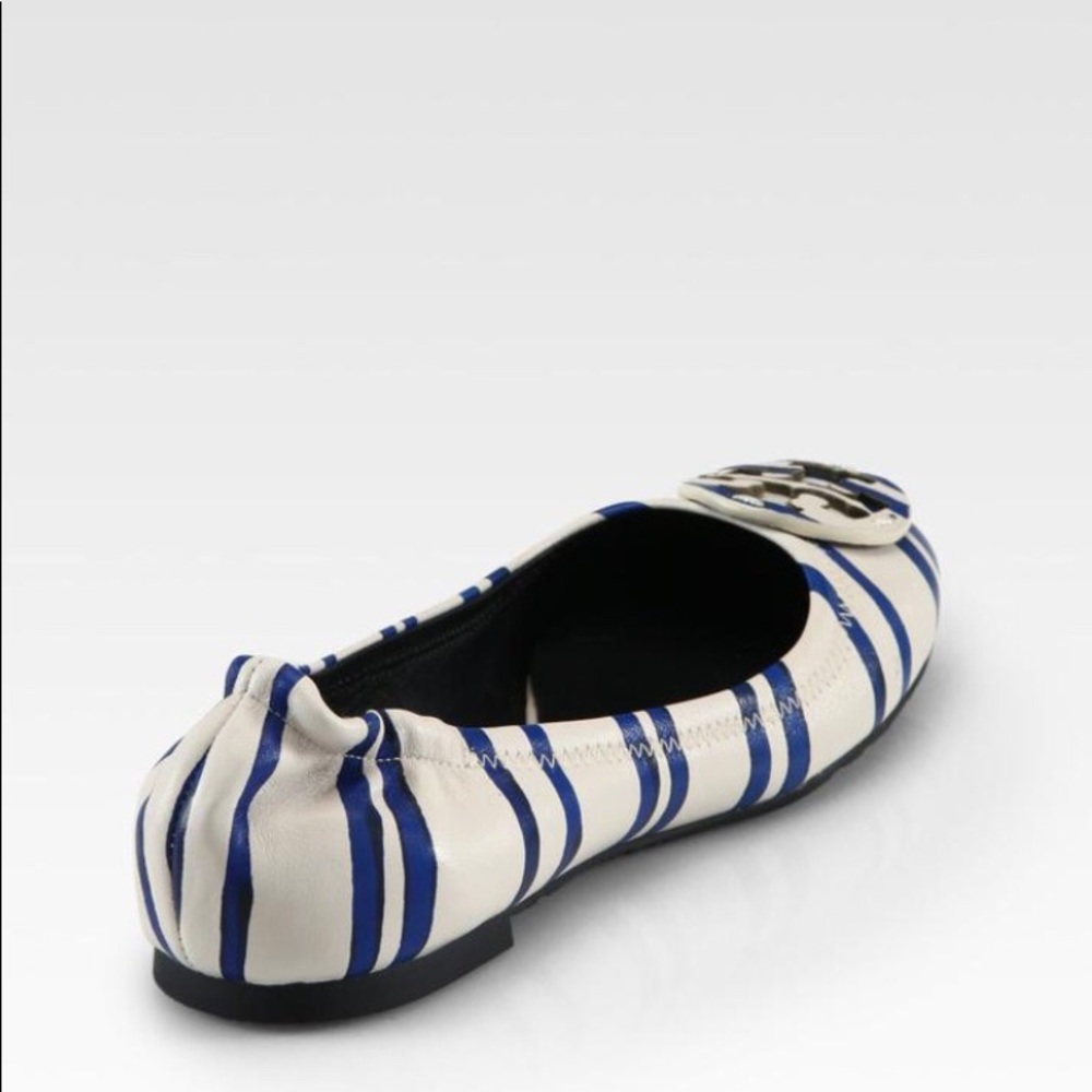 Tory Burch Blue/white striped Reva flats - Picture 2 of 2